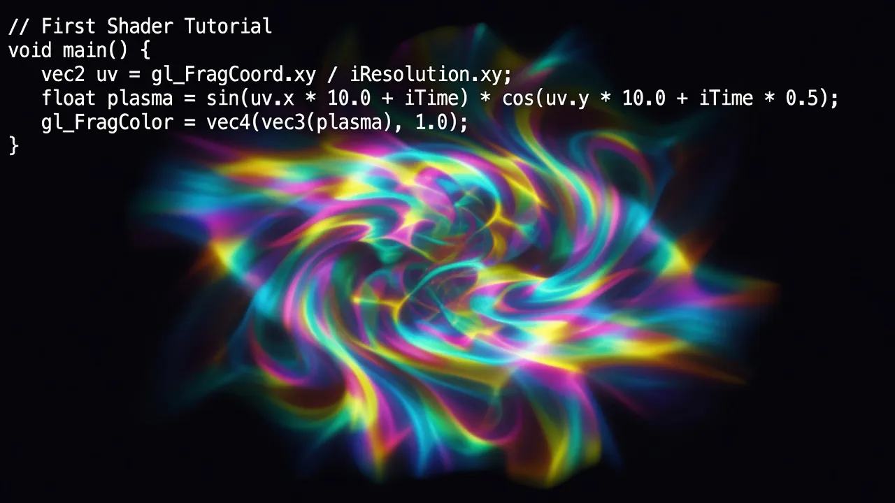 GLSL fragment shader producing plasma effect on dark background
