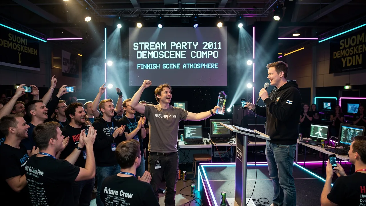Stream Party 2011 award ceremony on glowing stage